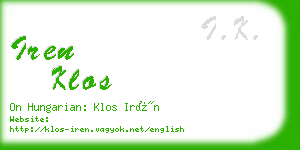 iren klos business card